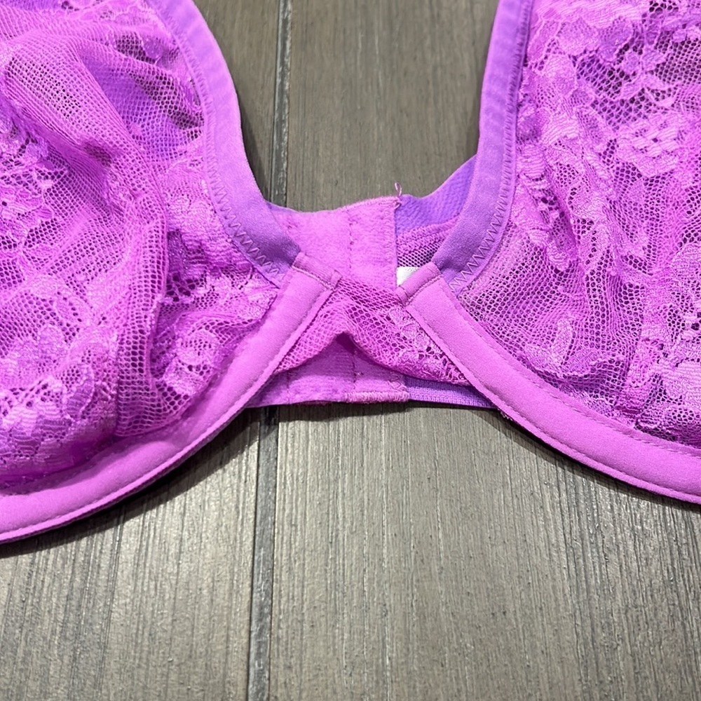 Cacique Lace Underwire Bra in Vibrant Purple - Picture 4 of 11